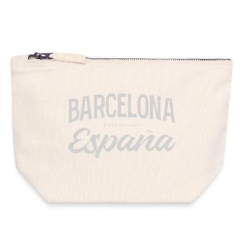 Conception du scénario Barcelona España - Pochette zippée en toile 18 x 19 cm - blanc naturel - Devant