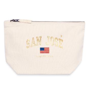 San Jose Vintage Flag California - Canvas Reißverschluss-Täschchen (18 x 19 cm) - Naturweiß - Vorne