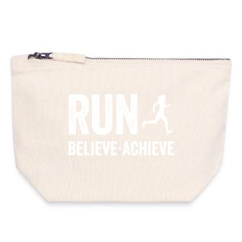 Marathon - Run. Believe. Achieve. - Canvas Zip Pouch 18 x 19 cm - nature - Front