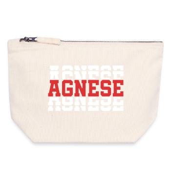 T-Shirt Agnese T-Shirt Geschenkidee gestapelter Text - Canvas Reißverschluss-Täschchen (18 x 19 cm) - Naturweiß - Vorne