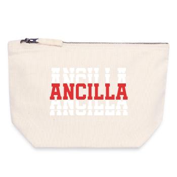 Girl Name Ancilla stacked gift idea - Canvas Zip Pouch 18 x 19 cm - nature - Front