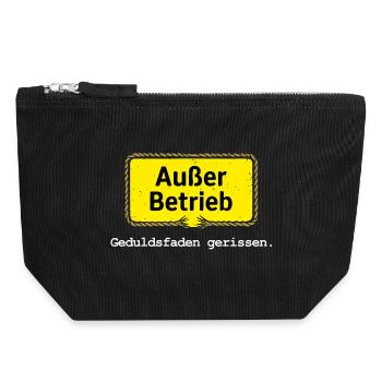 Außer Betrieb – Geduldsfaden gerissen Spruchmotiv - Canvas Reißverschluss-Täschchen (18 x 19 cm) - Schwarz - Vorne