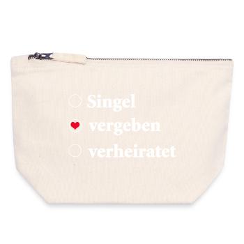 Beziehungsstatus Auswahl Single - vergeben - Canvas Reißverschluss-Täschchen (18 x 19 cm) - Naturweiß - Vorne