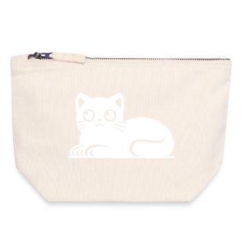 Cute Cat Cat Tattoo Style Drawing - Canvas Zip Pouch 18 x 19 cm - nature - Front