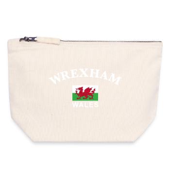 Wrexham, Pays de Galles - Pochette zippée en toile 18 x 19 cm - blanc naturel - Devant