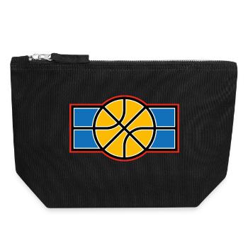 Basketball-Retro-Emblem - Canvas Reißverschluss-Täschchen (18 x 19 cm) - Schwarz - Vorne
