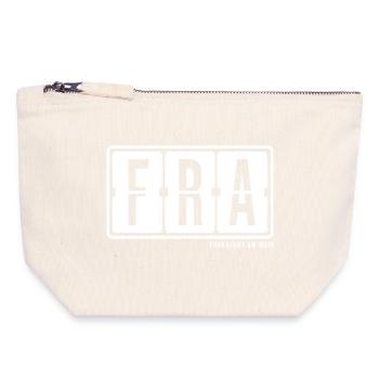 FRA de Francfort, T-shirt souvenir de la ville, tasse, sac - Pochette zippée en toile 18 x 19 cm - blanc naturel - Devant