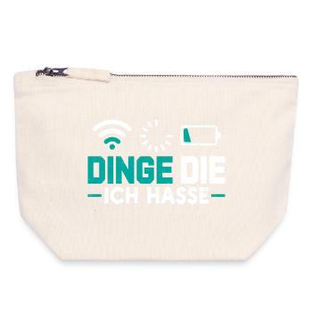 Nerd Computer THINGS I HATE FUNNY - Canvas Zip Pouch 18 x 19 cm - nature - Front