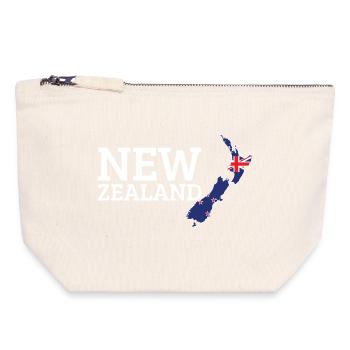 Drapeau néo-zélandais Cool Néo-Zélandais - Pochette zippée en toile 18 x 19 cm - blanc naturel - Devant