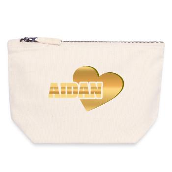Aidan als Love - Canvas Reißverschluss-Täschchen (18 x 19 cm) - Naturweiß - Vorne