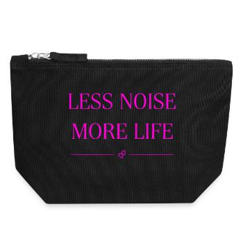 Less Noise More Life Saying Statement Shirt Decal - Canvas Zip Pouch 18 x 19 cm - black - Front