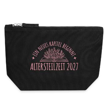 Altersteilzeit 2027 Frührente Neues Kapitel - Canvas Reißverschluss-Täschchen (18 x 19 cm) - Schwarz - Vorne