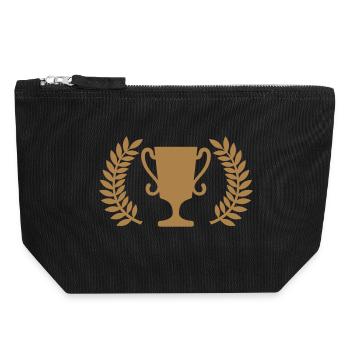 Pokal - Canvas Reißverschluss-Täschchen (18 x 19 cm) - Schwarz - Vorne