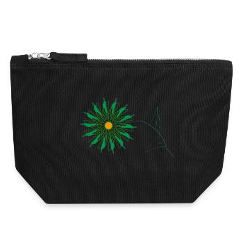 grüne blume - Canvas Reißverschluss-Täschchen (18 x 19 cm) - Schwarz - Vorne