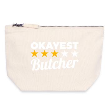 Okayest Butcher - Canvas Reißverschluss-Täschchen (18 x 19 cm) - Naturweiß - Vorne