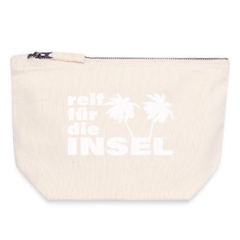 READY FOR THE ISLAND - Canvas Zip Pouch 18 x 19 cm - nature - Front