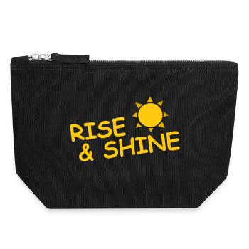 RISE & SHINE - Canvas Reißverschluss-Täschchen (18 x 19 cm) - Schwarz - Vorne