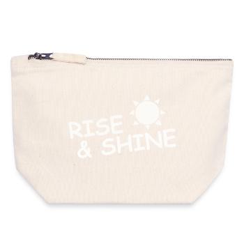 RISE & SHINE - Canvas Reißverschluss-Täschchen (18 x 19 cm) - Naturweiß - Vorne