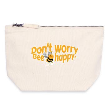 Don't worry Bee happy - Canvas Zip Pouch 18 x 19 cm - nature - Front