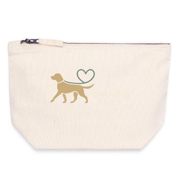 Dog sitter Service de garde d’animaux - Pochette zippée en toile 18 x 19 cm - blanc naturel - Devant