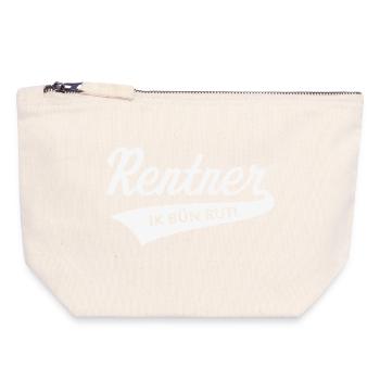 Rentner – Ik Bün Rut! (Plattdeutsch / White) - Canvas Reißverschluss-Täschchen (18 x 19 cm) - Naturweiß - Vorne