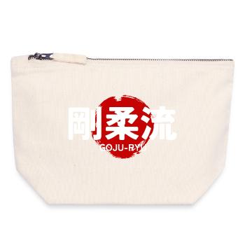 Goju Ryu Karate Art Martial GYM Kanji japonais - Pochette zippée en toile 18 x 19 cm - blanc naturel - Devant