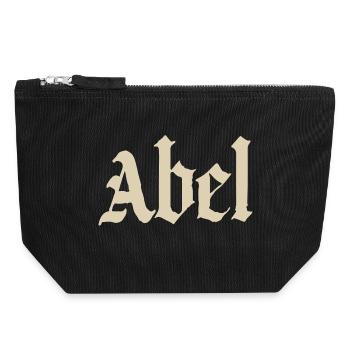 Abel Gothic Script - Canvas Reißverschluss-Täschchen (18 x 19 cm) - Schwarz - Vorne