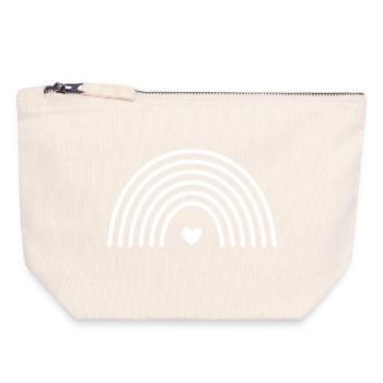 Arc-en-ciel coeur symbole - Pochette zippée en toile 18 x 19 cm - blanc naturel - Devant