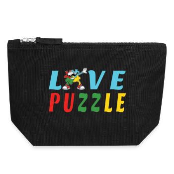 Love Puzzle - Canvas Zip Pouch 18 x 19 cm - black - Front