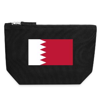 Qatar Flag Flag - Canvas Zip Pouch 18 x 19 cm - black - Front