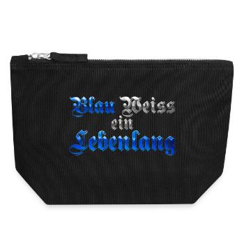 Blau Weiss ein Lebenlang - Canvas Reißverschluss-Täschchen (18 x 19 cm) - Schwarz - Vorne