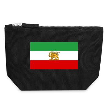 Lion and Sun Iran Flag - Canvas Zip Pouch 18 x 19 cm - black - Front