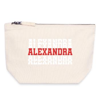 T-Shirt Alexandra T-Shirt Geschenk gestapelter Text - Canvas Reißverschluss-Täschchen (18 x 19 cm) - Naturweiß - Vorne