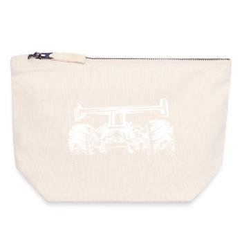 Illustration personnalisée de tuner de voiture de course de formule de course - Pochette zippée en toile 18 x 19 cm - blanc naturel - Devant