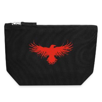 Le vol du corbeau rouge - Pochette zippée en toile 18 x 19 cm - noir - Devant
