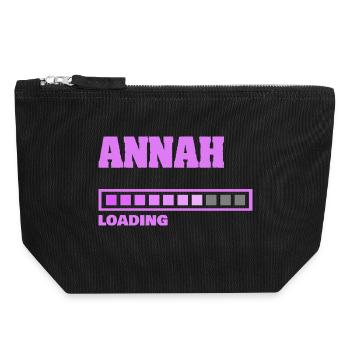 Annah - Canvas Reißverschluss-Täschchen (18 x 19 cm) - Schwarz - Vorne