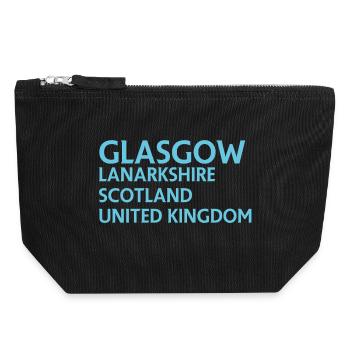 Glasgow – Scotland Textdesign - Pochette zippée en toile 18 x 19 cm - noir - Devant