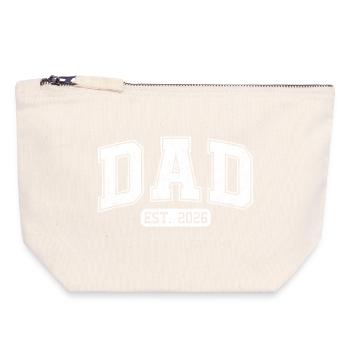 DAD EST 2026 Logo - Canvas Reißverschluss-Täschchen (18 x 19 cm) - Naturweiß - Vorne
