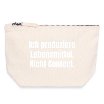 La nourriture, pas le contenu - Pochette zippée en toile 18 x 19 cm - blanc naturel - Devant