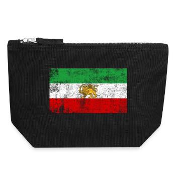 Iran alte Fahne Grunge Retro VIntage - Canvas Reißverschluss-Täschchen (18 x 19 cm) - Schwarz - Vorne
