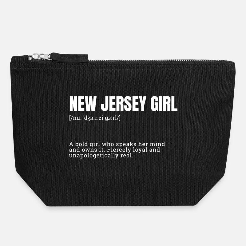 New Jersey Girl Selbstbewusst - Canvas Reißverschluss-Täschchen (18 x 19 cm) - Schwarz