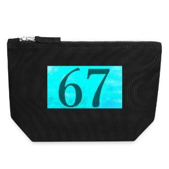 67_Blue - Canvas Zip Pouch 18 x 19 cm - black - Front