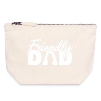 Friendly Dad Silhouette Fatherhood Art - Canvas Zip Pouch 18 x 19 cm - nature - Front