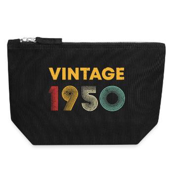 Vintage-Retrolinien von 1950 - Canvas Reißverschluss-Täschchen (18 x 19 cm) - Schwarz - Vorne