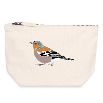 Buchfink Illustration – Heimische Vögel - Canvas Reißverschluss-Täschchen (18 x 19 cm) - Naturweiß - Vorne