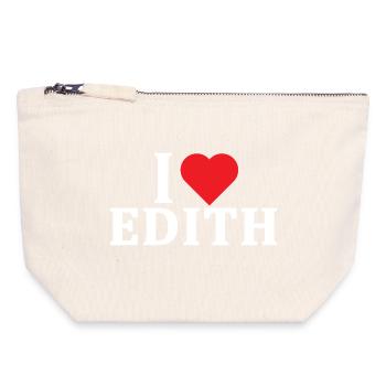 T-Shirt Ich liebe Edith T-Shirt Geschenkidee - Canvas Reißverschluss-Täschchen (18 x 19 cm) - Naturweiß - Vorne