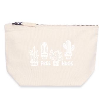 cactus free hugs funny sayings botany cacti - Canvas Zip Pouch 18 x 19 cm - nature - Front