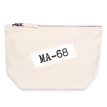 Mannheim 68 - Pochette zippée en toile 18 x 19 cm - blanc naturel - Devant