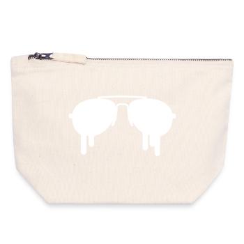 Sunglasses Melting – Aviator Cool Swag Design - Canvas Zip Pouch 18 x 19 cm - nature - Front