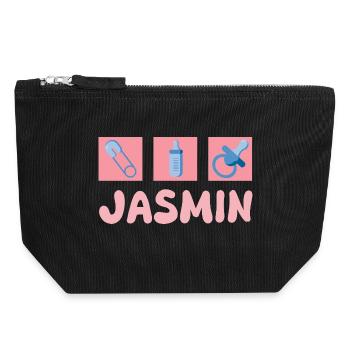 Jasmin as a pacifier - Canvas Zip Pouch 18 x 19 cm - black - Front